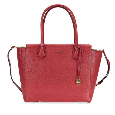 michael kors mercer large satchel red signature|michael kors mercer gallery bag.